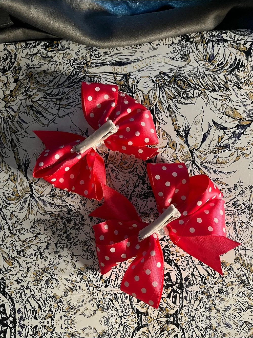 Handmade Pink Polka Dot Hair Bows
